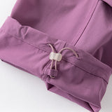 Dave&Bella Kids Boys Summer Versatile Khaki/Purple Loose Lightweight Pants