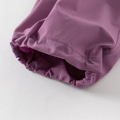 Dave&Bella Kids Boys Summer Versatile Khaki/Purple Loose Lightweight Pants