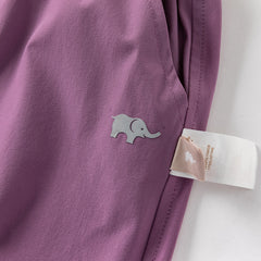 Dave&Bella Kids Boys Summer Versatile Khaki/Purple Loose Lightweight Pants