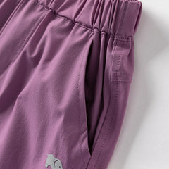 Dave&Bella Kids Boys Summer Versatile Khaki/Purple Loose Lightweight Pants