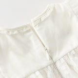 Dave&Bella Baby Girls Summer Beige Cotton Mesh Jumpsuit Romper