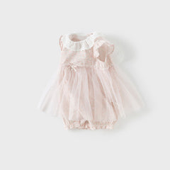 Dave&Bella Baby Girls Summer Cotton Floral Print Jumpsuit Romper