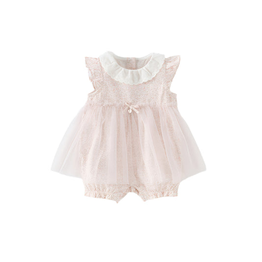 Dave&Bella Baby Girls Summer Cotton Floral Print Jumpsuit Romper