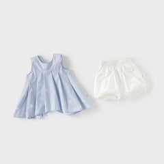 Dave&Bella Girls Summer Sweet Sleeveless T-shirt Short Pod Style Pant Set