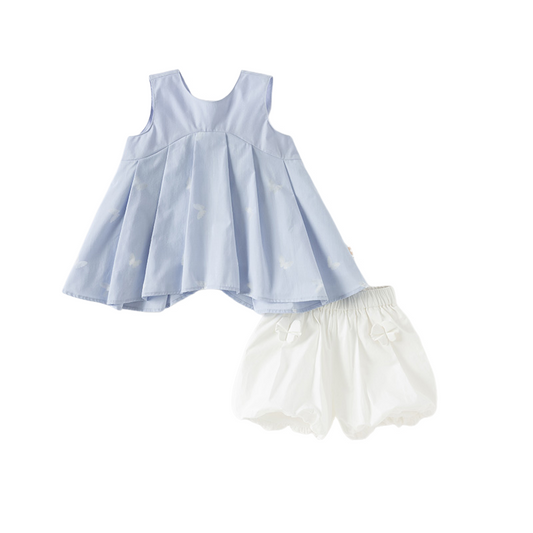 Dave&Bella Girls Summer Sweet Sleeveless T-shirt Short Pod Style Pant Set