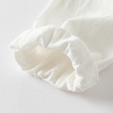 Dave&Bella Kids Girls Pearl White Breathable Cotton Long Sleeve Cardigans