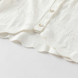 Dave&Bella Kids Girls Pearl White Breathable Cotton Long Sleeve Cardigans