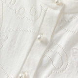 Dave&Bella Kids Girls Pearl White Breathable Cotton Long Sleeve Cardigans