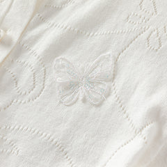 Dave&Bella Kids Girls Pearl White Breathable Cotton Long Sleeve Cardigans