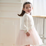Dave&Bella Kids Girls Pearl White Breathable Cotton Long Sleeve Cardigans