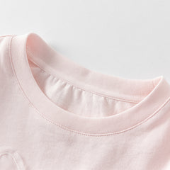 Dave&Bella Girls Summer Cotton Sweet Candy Pink T-shirt Short Pant Set