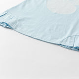 Dave&Bella Girls Summer Leisure Cotton Swan Print Light Blue Mesh Sleeve Dress