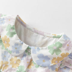 Dave&Bella Girls Summer Cotton Floral Top Jeans Short Pant Set