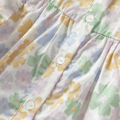 Dave&Bella Girls Summer Cotton Floral Top Jeans Short Pant Set