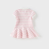Dave&Bella Girls Summer Cotton Striped Polo Dress