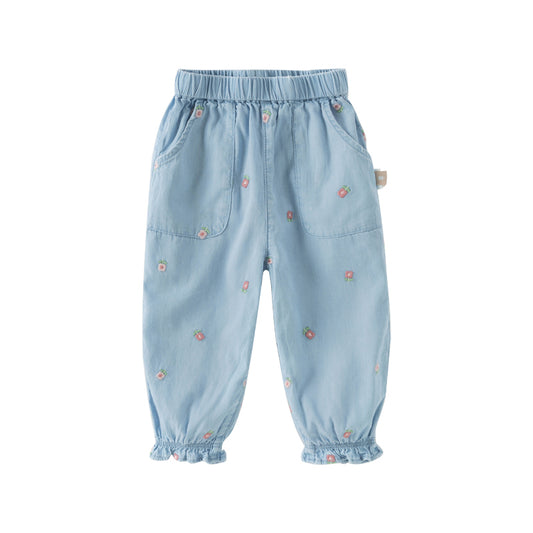 Dave&Bella Toddler Girls Summer Fashion Denim Blue Drawstring Pants