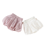 Dave&Bella Toddler Girl Summer White/Pink Lantern Flower Bud Shorts