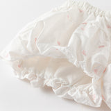 Dave&Bella Toddler Girl Summer White/Pink Lantern Flower Bud Shorts