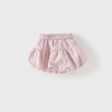 Dave&Bella Toddler Girl Summer White/Pink Lantern Flower Bud Shorts