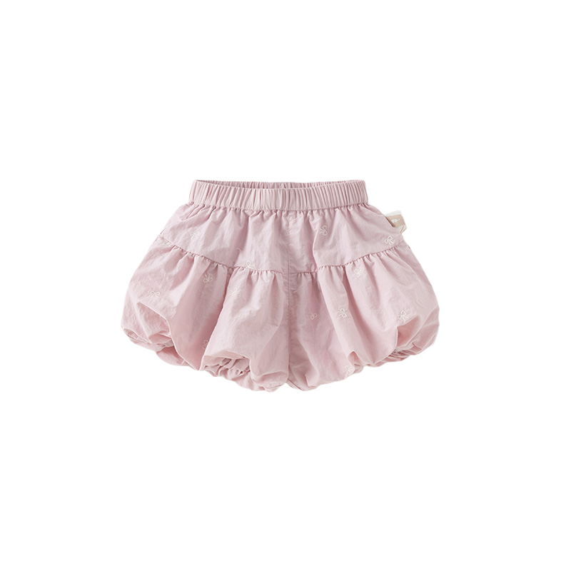 Dave&Bella Toddler Girl Summer White/Pink Lantern Flower Bud Shorts