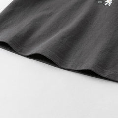 Dave&Bella Toddler Boys Summer White/Grey Cute Print Soft Cotton Versatile T-shirt Tops