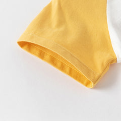 Dave&Bella Toddler Boys Summer White/Grey Cute Print Soft Cotton Versatile T-shirt Tops