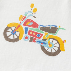 Dave&Bella Toddler Boys Summer White/Grey Cute Print Soft Cotton Versatile T-shirt Tops