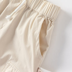 Dave&Bella Toddler Boys Summer Apricot/Purple Breathable Drawstring Pants