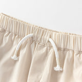 Dave&Bella Toddler Boys Summer Apricot/Purple Breathable Drawstring Pants