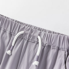 Dave&Bella Toddler Boys Summer Apricot/Purple Breathable Drawstring Pants