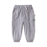 Dave&Bella Toddler Boys Summer Apricot/Purple Breathable Drawstring Pants