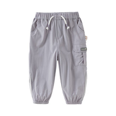 Dave&Bella Toddler Boys Summer Apricot/Purple Breathable Drawstring Pants