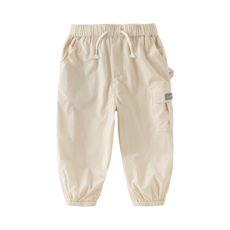 Dave&Bella Toddler Boys Summer Apricot/Purple Breathable Drawstring Pants