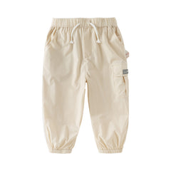 Dave&Bella Toddler Boys Summer Apricot/Purple Breathable Drawstring Pants