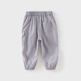 Dave&Bella Toddler Boys Summer Apricot/Purple Breathable Drawstring Pants