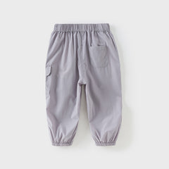 Dave&Bella Toddler Boys Summer Apricot/Purple Breathable Drawstring Pants