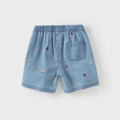 Dave&Bella Toddler Boys Summer Versatile Denim Blue Jeans Shorts