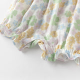 Dave&Bella Baby Girls Summer Floral Print Indoor Sleeveless Spaghetti-strap Rompers