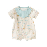 Dave&Bella Baby Girls Summer Cute Green/Pink Short sleeve Soft Rompers(bid)