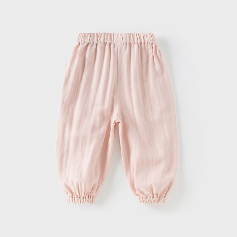 Dave&Bella Toddler Girls/Boys Summer Casual Pink/Light Khaki Drawstring Pants