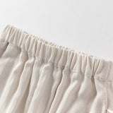 Dave&Bella Toddler Girls/Boys Summer Casual Pink/Light Khaki Drawstring Pants