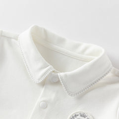 Dave&Bella Baby Boys Summer Beige Soft Cotton Indoor Rompers