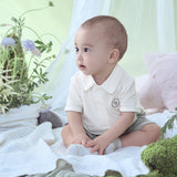 Dave&Bella Baby Boys Summer Beige Soft Cotton Indoor Rompers