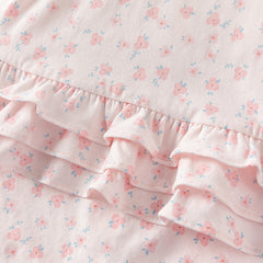 Dave&Bella Baby Girls Summer Sweet Pink Floral Print Cotton Lightweight Rompers