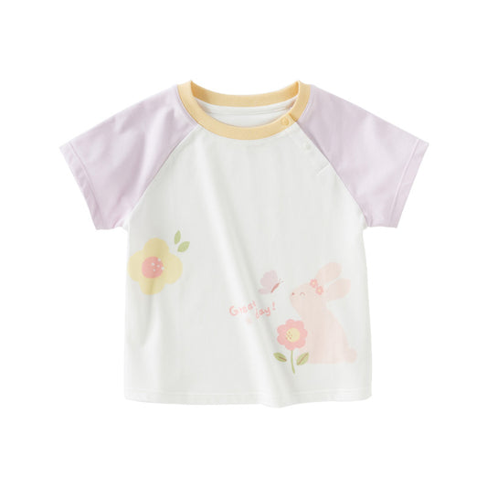 Dave&Bella Toddler Girls/Boys Summer Playful Multi-Print T-shirts Tops