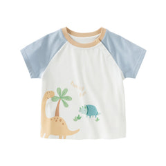 Dave&Bella Toddler Girls/Boys Summer Playful Multi-Print T-shirts Tops