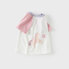 Dave&Bella Toddler Girls/Boys Summer Playful Multi-Print T-shirts Tops