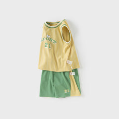 Dave&Bella Boys Summer Vest Sports Two-Piece Set