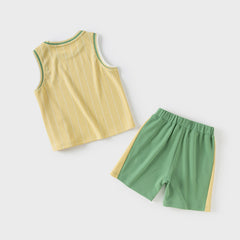 Dave&Bella Boys Summer Vest Sports Two-Piece Set
