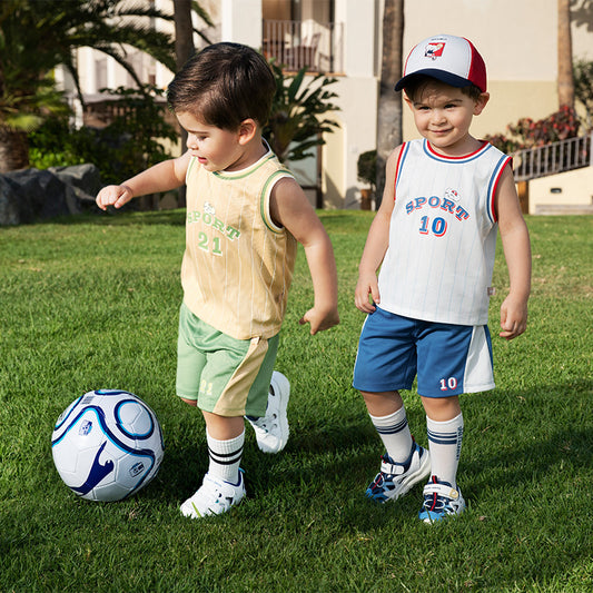 Dave&Bella Boys Summer Vest Sports Two-Piece Set